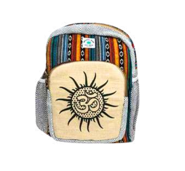 Manufacturer, Exporter, Importer, Supplier, Wholesaler, Retailer, Trader of Organic Culture Hemp Om Print Backpack, Natural & Eco-Friendly For Men and Women in New Delhi, Delhi, India.