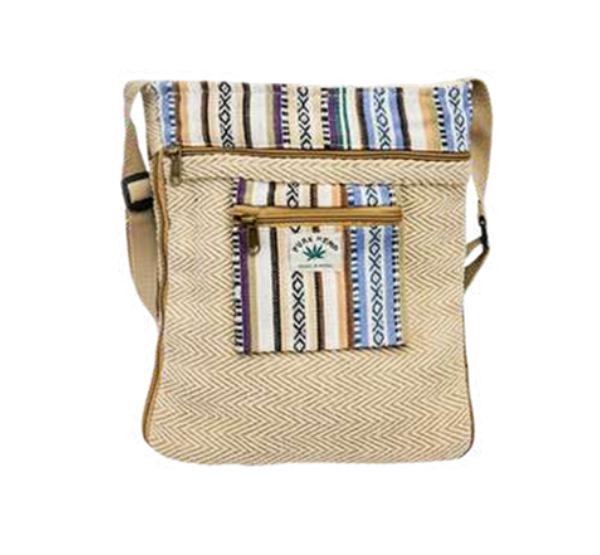 Manufacturer, Exporter, Importer, Supplier, Wholesaler, Retailer, Trader of Organic Culture Hemp Sling Bag , Natural & Eco-Friendly Cross body Bags Design-2 For Men and Women in New Delhi, Delhi, India.