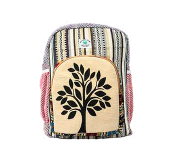 Manufacturer, Exporter, Importer, Supplier, Wholesaler, Retailer, Trader of Organic Culture Hemp Tree Print Backpack, Natural & Eco-Friendly For Men and Women in New Delhi, Delhi, India.