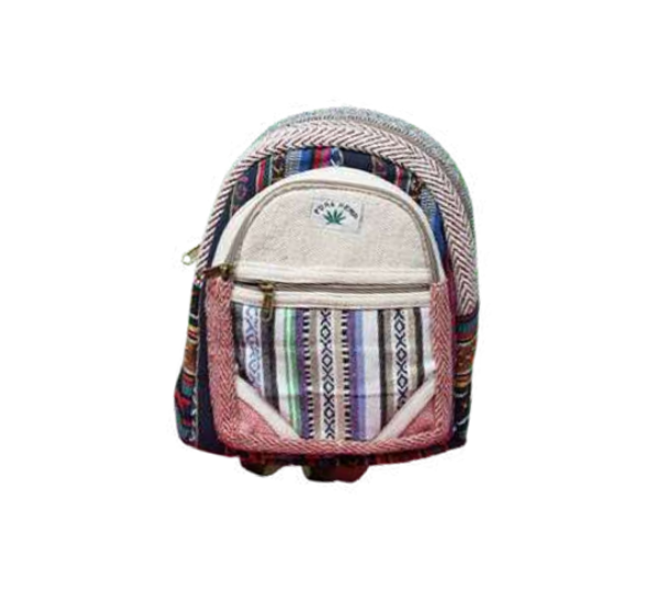 Manufacturer, Exporter, Importer, Supplier, Wholesaler, Retailer, Trader of Organic Culture Hemp Multi Color Printed Backpack, Natural & Eco-Friendly For Men and Women in New Delhi, Delhi, India.