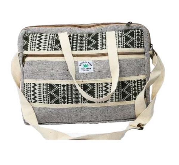 Manufacturer, Exporter, Importer, Supplier, Wholesaler, Retailer, Trader of Organic Culture Hemp Laptop Bag Design-1, Natural & Eco-Friendly For Men and Women in New Delhi, Delhi, India.