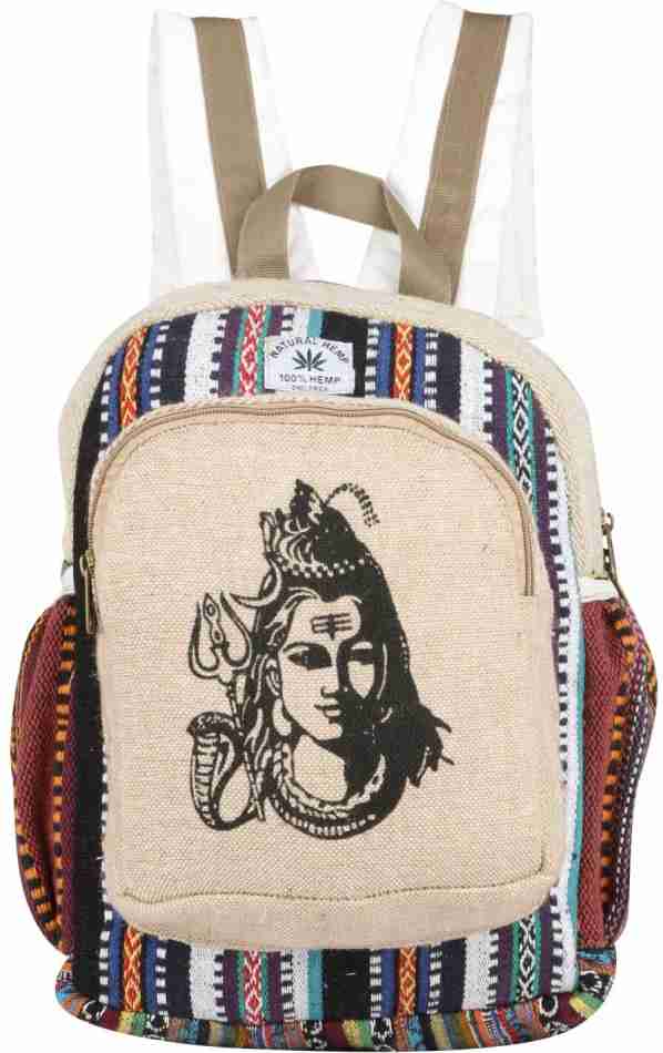 Manufacturer, Exporter, Importer, Supplier, Wholesaler, Retailer, Trader of Organic Culture Hemp Lord Shiva Print Backpack, Natural & Eco-Friendly For Men and Women_1010_1079 in New Delhi, Delhi, India.